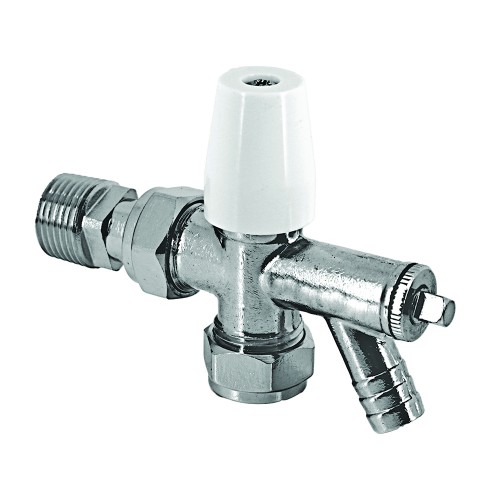 Angled White Drain Off Valve